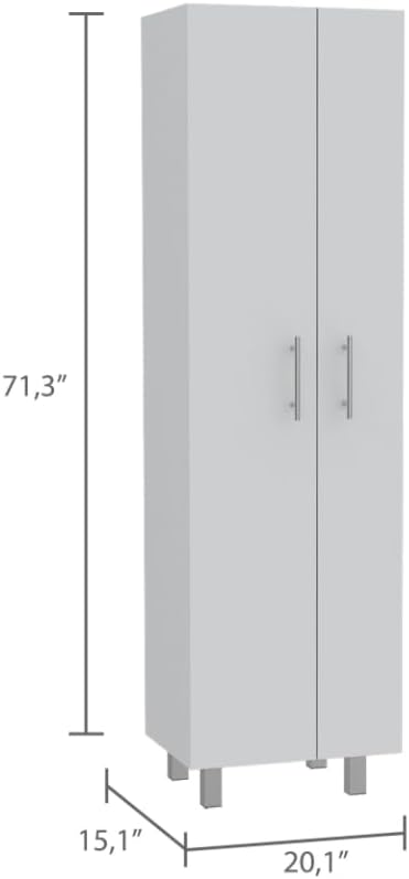 9-Shelf 2-Door 2-Piece Kitchen Set with Island and Pantry in White | Combines 9 shelves and 2 doors for expanded storage capacity