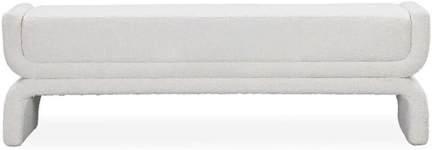 Modern Bedside Stool Bedroom Bench Simple Special-Shaped Living Room Long Home Shoe Changing Entryway(White,Medium)