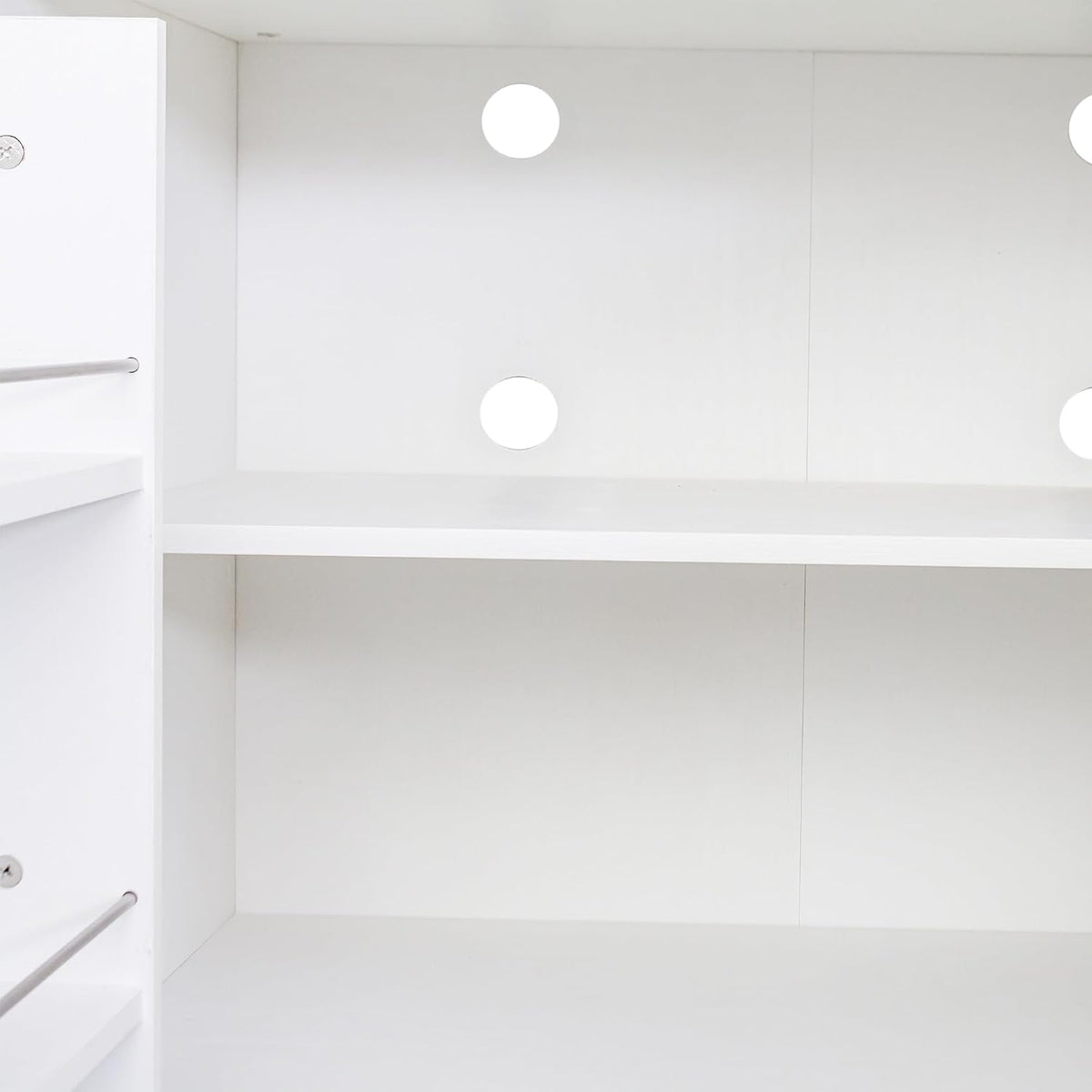 22 inch Deep Kitchen Pantry Cabinet Storage Organizer with Fridge Space,Wood White Food Kitchen Cupboard with 12 Door Shelves Storage Dining Room Furniture (White)