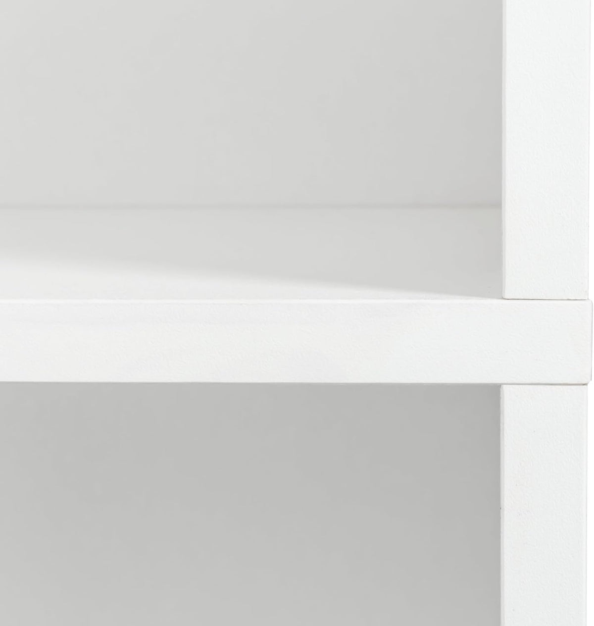Freestanding Cabinet with Inadjustable Shelves and Two Doors for Kitchen, Dining Room, White
