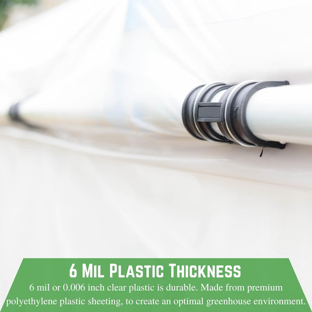 Farm Plastic Supply - Clear Greenhouse Plastic Sheeting - 6 mil - 4 Year UV Resistant Polyethylene Greenhouse Film, Replacement Cover, Hoop House Green House Cover for Gardening, Farming (16' x 28')
