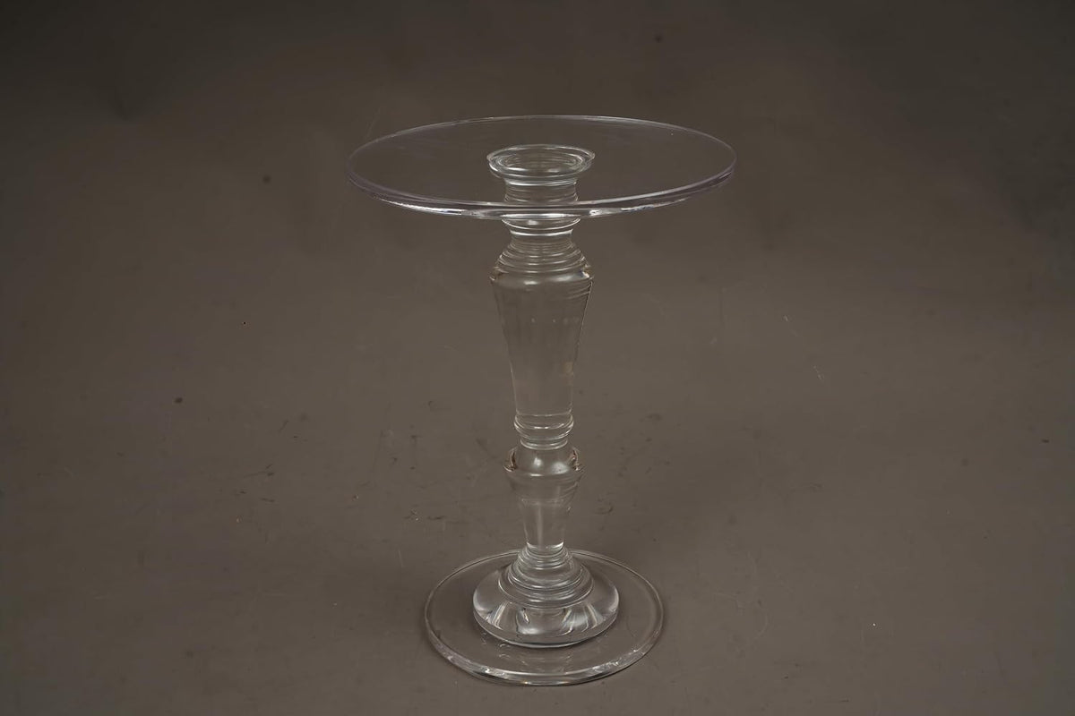 Furniture Acrylic Side Table,Clear Small Round Side/End Tables with Support Rod for Use in Living Rooms,Bedrooms,Offices,Study Rooms,Waiting Areas(13.8in*19.7in