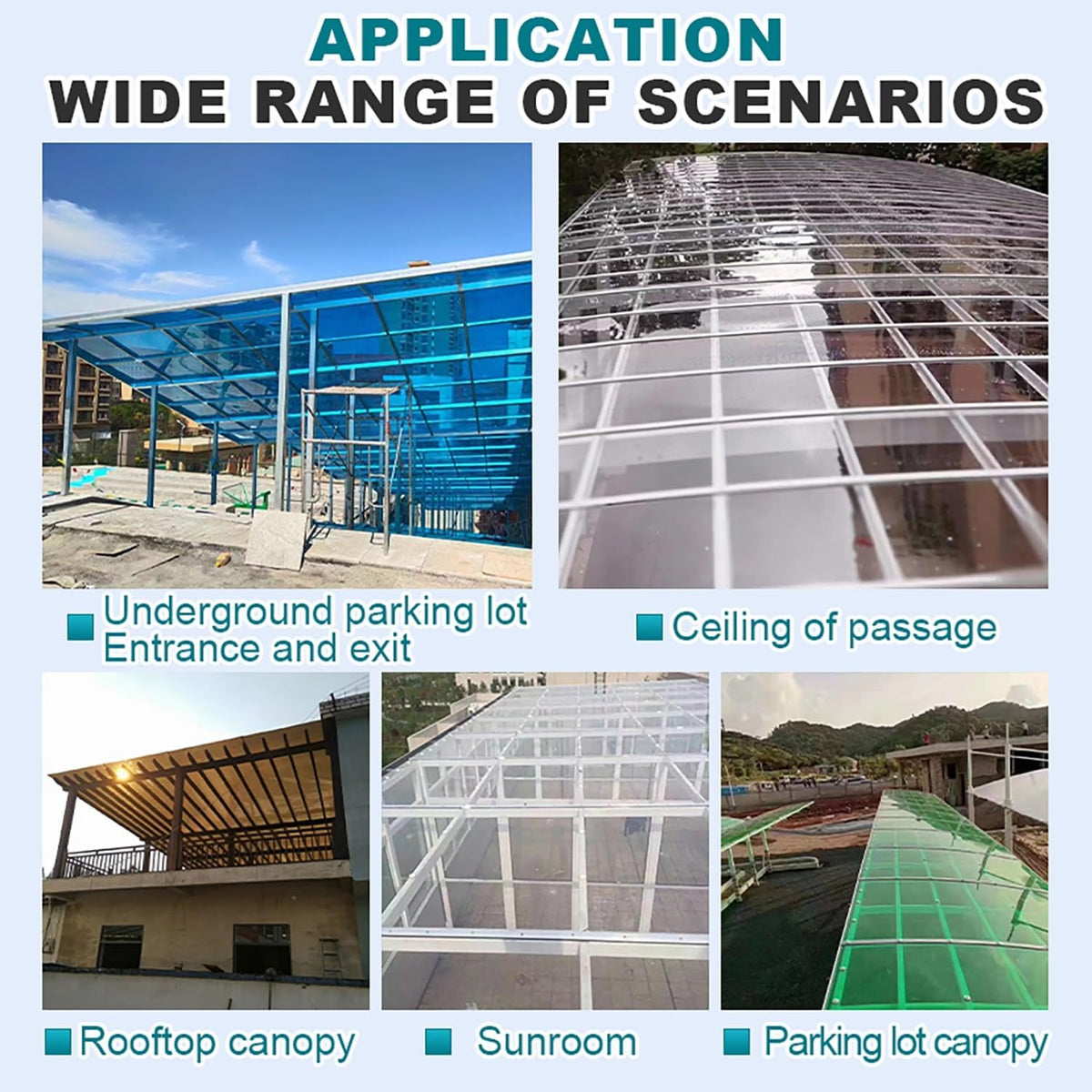 Daylighting Roof Panels Outdoor Sunshade Canopy Panels Greenhouse Panels Not Easy to Deform Easy to Assemble for Outdoor Shed Panels.(Milky White,3.3x3.3ft)