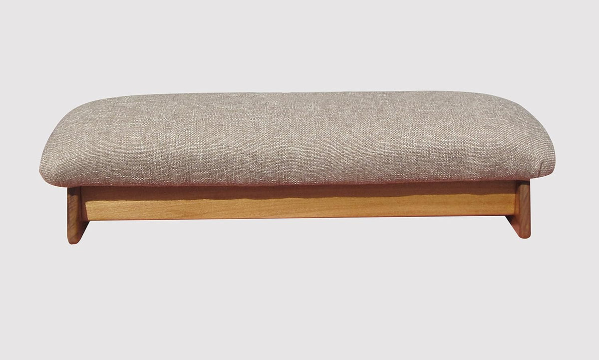 Padded Stability Bedside Foot Stool, Walnut Stain, 7" Tall (Made in The USA) (Desert Sand - 7" Walnut)