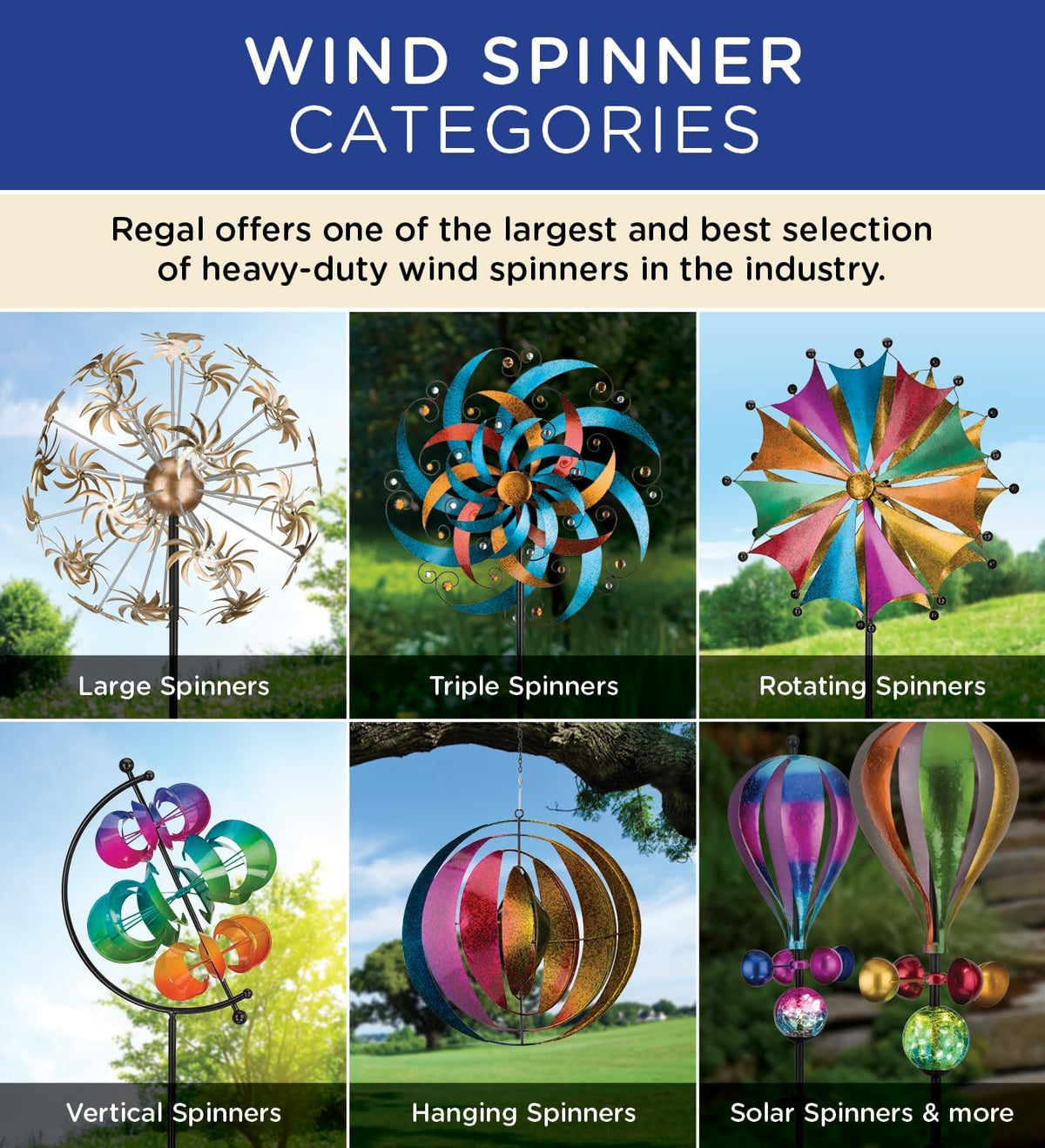 Regal Art & Gift Cresent Wind Spinner – Metal Yard Decorations Outdoor | Kinetic Garden Spinner for Lawn, Pathway, or Flower Bed | Weather-Resistant Outdoor Sculpture - 32 Inch
