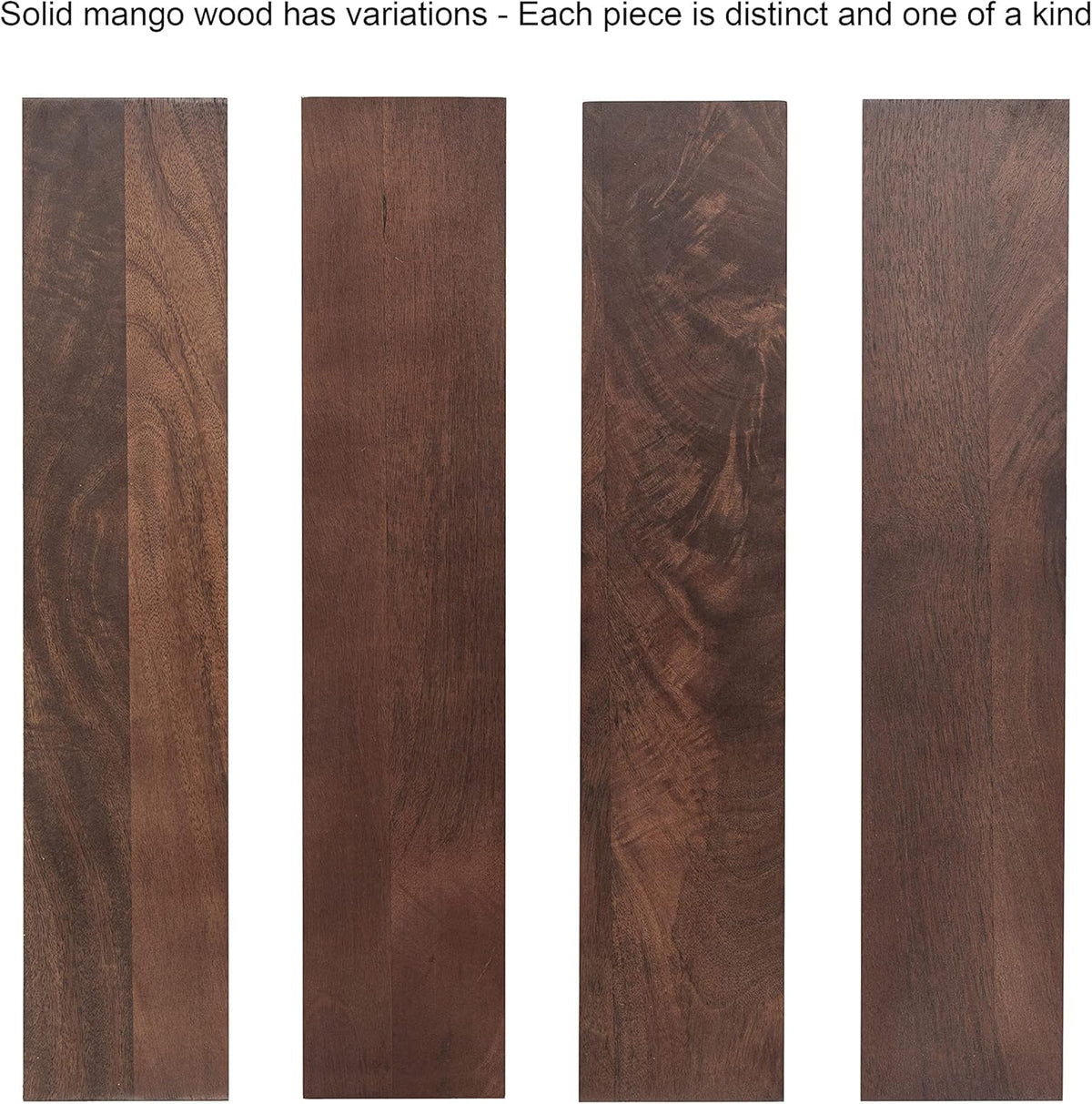 Kate and Laurel Dahl Mango Wood Square Tea Table, 10 x 10 x 30, Walnut Brown, Transitional Boho Wooden Accent Pedestal Table for Living Room Plant Stand or Small Bedroom Nightstand