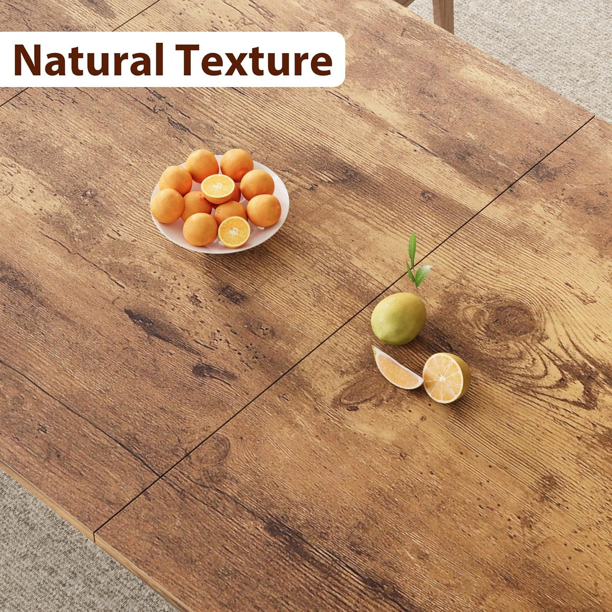 GAOMON 78 Inch Long Kitchen Table for 6-8, Dining Room Table for Kitchen Living Room, Large Dinner Tables, Industrial Indoor Restaurant Tables with Sturdy Metal Frame(Only Table) (Brown)