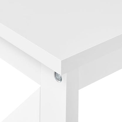 Yaheetech 42"L White Console Table 3-Tier Narrow X-Frame Open Storage Shelf | Sofa Table for Entryway, Hallway and Living Room, Slim 14" Depth, Powder-Coated MDF, 88 lb Top Load, Easy Assembly