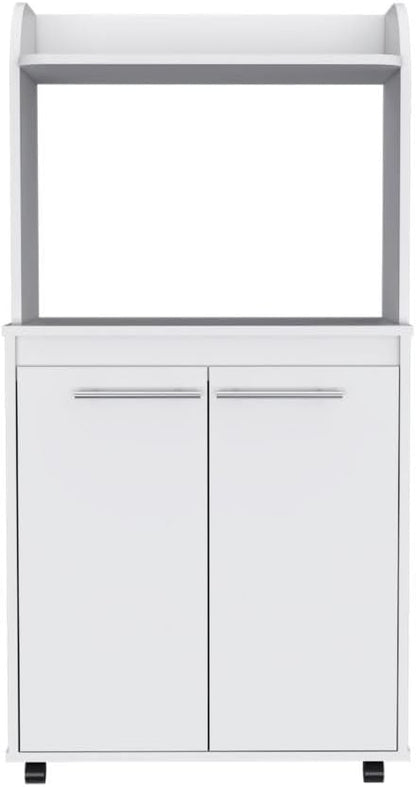 lapday Kitchen Storage with 1 Shelf & 2 Doors,Caster Wheels,for Living Room,Dining Room(White,14.19"×24.84"×49.23").
