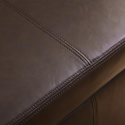 HUIMO Faux Leather Storage Ottoman Bench 50.3 Inch Extra Long PU Upholstered Bedroom Bench with Large Storage Space for The Living Room, Entryway, Bedroom Hold Up to 300lbs (Brown)