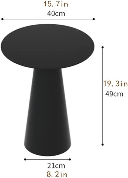 Nightstand T-Shaped Side Table, Round Modern Home Decor, Coffee Table for Living Room Bedroom and Balcony, Minimalist Nightstand Easy Assembly