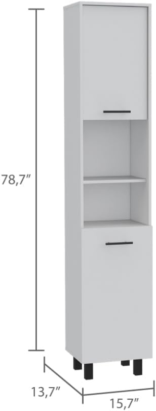 2-Piece Kitchen Set with Island and Pantry Cabinet | Spacious kitchen island with 8 storage shelves and a pantry cabinet with 2 doors