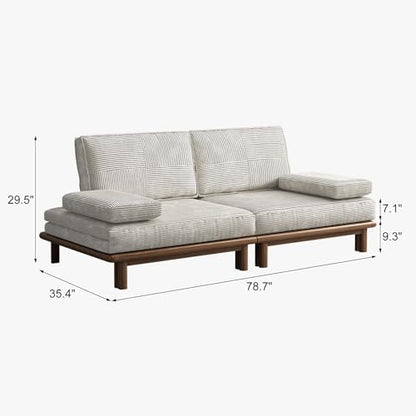 Lartis 78.7" Sofa Bed, Sleeper Pull Out Couch, Modern Couch Convertible Modern Futon for Living Room/Apartment/Bedroom, Modular Design Sofa,Full Solid Wood Frame