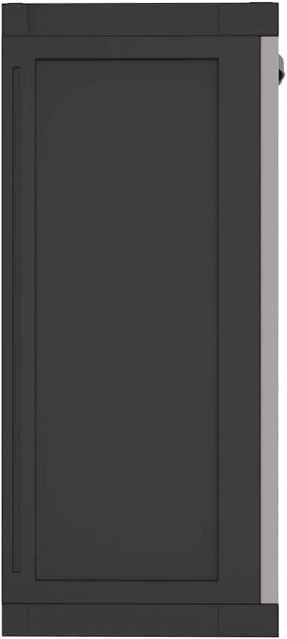 Locking Outdoor Storage Cabinet with Shelves Adjustable Shelf Modern Outdoor Storage Cabinet for Balcony Gray Black Polypropylene Medium