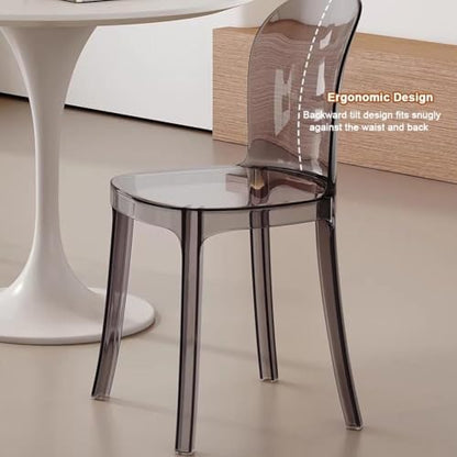Etlegor Clear Acrylic Dining Chair, Modern Office Negotiation Chair with Seat Cushions for Kitchen, Dining Room, Outdoor Party(Clear Lake Blue)