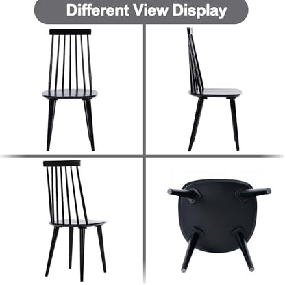 DUHOME Dining Chairs Set of 2 Wood Dining Room Chair Black Spindle Side Kitchen Room Country Farmhouse Chairs Black