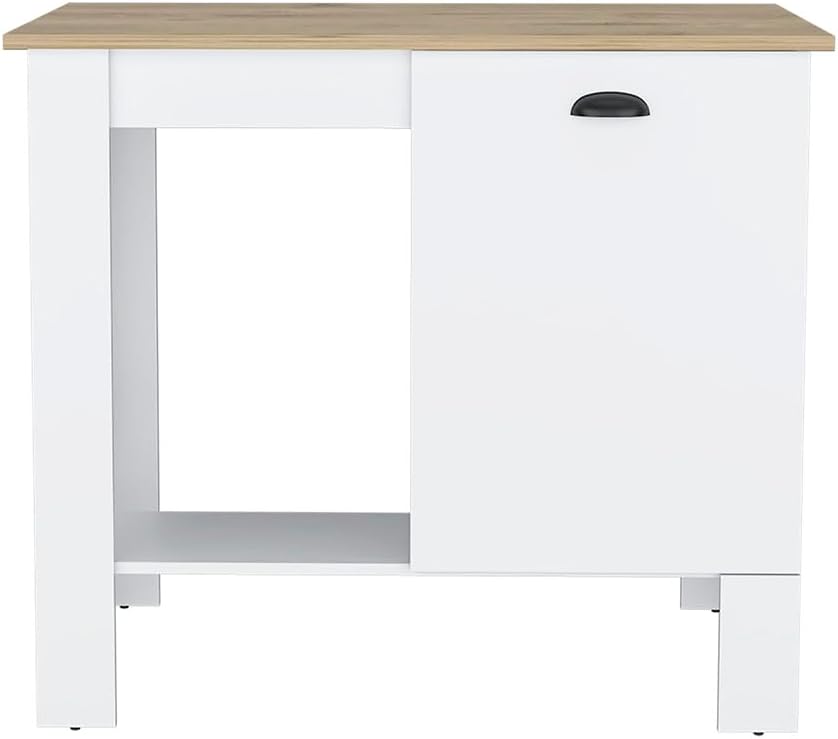 Kitchen Island Shoproni One Drawer White Finish with Multicolor | White kitchen island with one drawer for extra storage and counter space