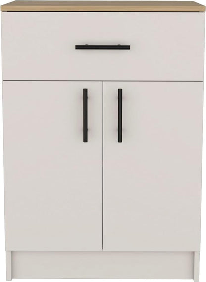 Multistorage Pantry Cabinet, One Drawer, Two Interior Shelves Ivory - Natural Oak