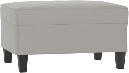 Modern Microfiber Footstool Light Gray 27.6x21.7x16.1 Inches, Sturdy Plywood Frame for Living Room or Bedroom