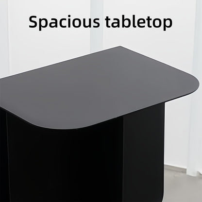 Stainless Steel Side Table with Storage, Modern Metal Coffee Table for Living Room, Bedroom, Office, Study & Guest Room, 15.7 x 11.8 x 15.0 Inches, Silver