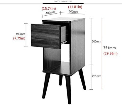 Telephone Table, Drawer Bedside Table/Sofa Side Table,Small Size Lockers,Telephone Side Table,2 Colors(White-15.74 * 11.81 * 29.56in