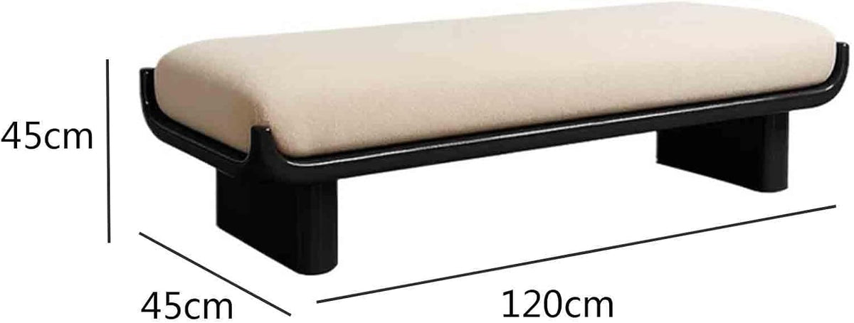 Modern Wooden and Fabric Long Shoe-Changing Bench for Living Room and Bed end Entryway(Medium)