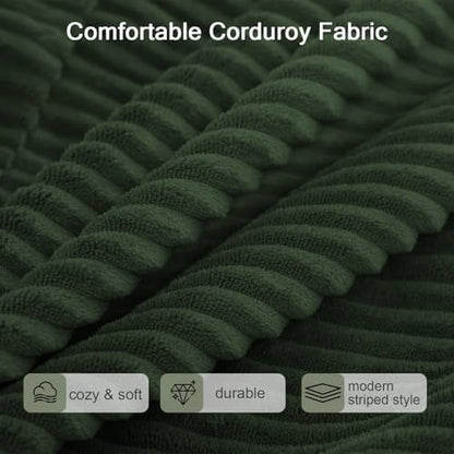 COMAX Queen Couch, 79" Futon Sofa Bed Couches for Living Room | Convertible Sleeper Sofa Corduroy Couch Bed Foam in a Box, Foldable Cloud Couch Floor, Green