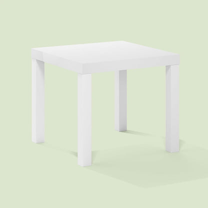 Bayan End Table, Square Side Table, for Small Spaces, Living Room, Bedroom, White