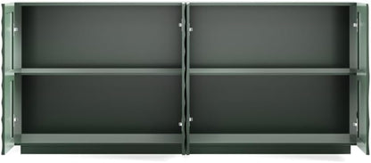 Sideboard Buffet Cabinet, 59"Green Accent Cabinet with 4 Doors, Mid Century Modern Pantry Cabinet, Wood Buffet Cabinet, Media Cabinet, Console Cabinet, Cabinet for Entryway, Living Room, Dining Room