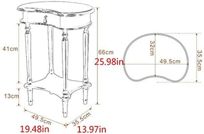 Telephone Table, American Carved Side Table,Shelves with Drawers,Telephone Living Room Side Table,European Style Retro Flower Pot Decoration Table (Color:Light Walnut,Siz
