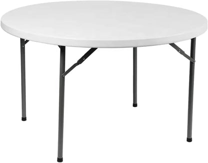 (10 Pack) 72 Inch Round Folding Table – Durable Plastic, Commercial Strength – Ideal for Events, Parties, Banquets