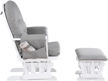 Suite Bebe Mason Glider & Ottoman, White/Oyster
