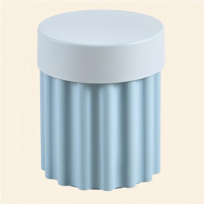 Storage Round Side End Table, Small Coffee Table with Stool Lids, Pla Sofa Table for Living Room, Home and Office(Blue)