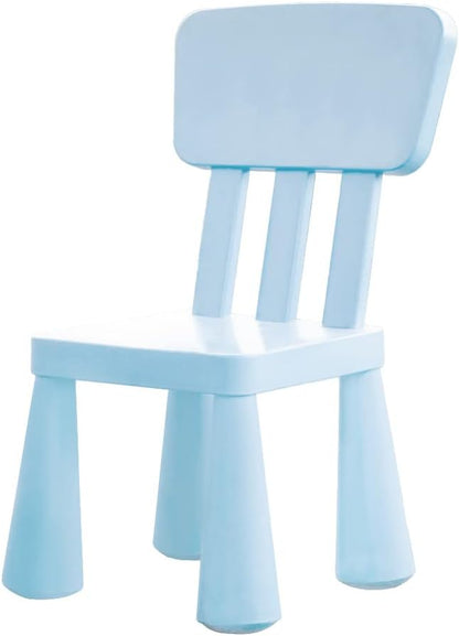 Soerreo Children's Tables and Chairs Kindergarten Baby Study Table and Chairs Plastic Game Table Removable (Chair Light Blue)