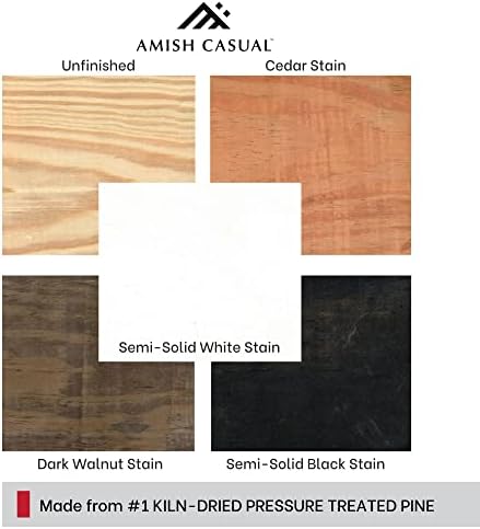Amish Casual Heavy Duty 800 Lb Mission Pressure Treated Porch Glider (4 Foot, Cedar Stain)