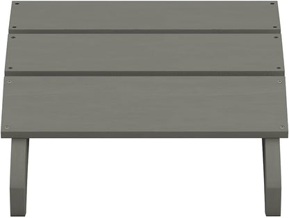 Flash Furniture Sawyer Indoor/Outdoor Commercial Grade Adirondack Ottoman - Gray All-Weather Adirondack Style Footrest