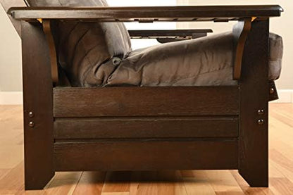 Kodiak Furniture Phoenix Full Size Futon in Espresso Finish, Linen Stone