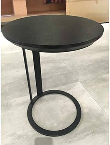 Telephone Table, Black Solid Wood Side Table,Living Room Sofa Side Table,Round Side Table/End Table/Night Stand/Coffee Table,Telephone Tables,Diameter 15.74 Inch