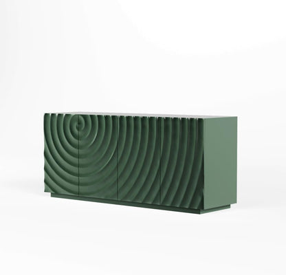 Sideboard Buffet Cabinet, 59"Green Accent Cabinet with 4 Doors, Mid Century Modern Pantry Cabinet, Wood Buffet Cabinet, Media Cabinet, Console Cabinet, Cabinet for Entryway, Living Room, Dining Room