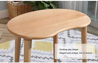 Telephone Table, Solid Wood Pea Shaped Side Table,Living Room Bedroom Furniture,Sofa Side End Table,Coffee Table/Telephone Table,Table Service Desk(Color:Wood,Size:23.621