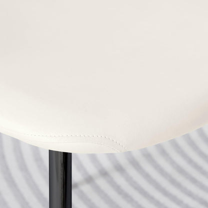 Furniturebox Dining Chair Set of 2 - Corona Black Leg White Faux Leather Dining Chair