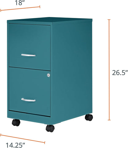 Lorell LYS SOHO File/File Mobile Cabinet, Teal