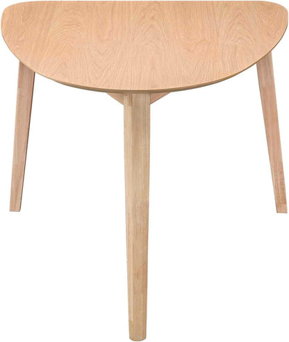 Acanva Modern Small Triangle Dining Room Table for Kitchen Compact Space, Farmhouse Dinner Tables with MDF Top and Wooden Legs, Natural Oak