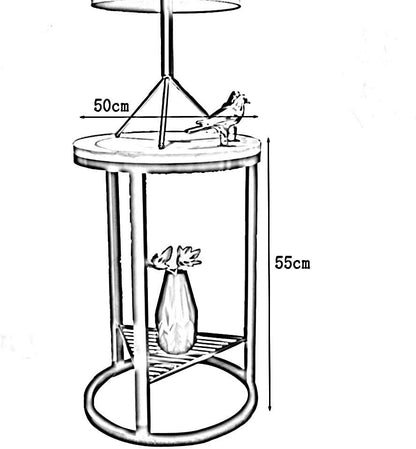 Telephone Table, Side Table Nordic Style Marble Round Telephone Table/Corner Table/Sofa Table/Coffee Table,19.6''x21.6'' (Gold