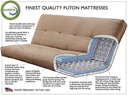Kodiak Furniture Phoenix Full Size Futon in Espresso Finish, Linen Stone