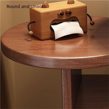 Round End Table with Cat Nest Nightstand Side Table with Storage Bedside Tables Accent Tables for Living Room Long-Lasting(Natural)