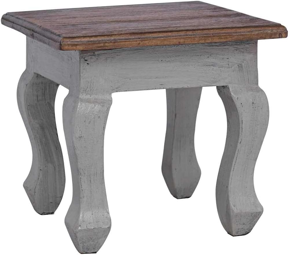 Nesting Table Set 3 Pieces Solid Mahogany Wood | Antique Style, Handmade Vintage, 3 Different Sizes, Durable Side Tables for Living Room