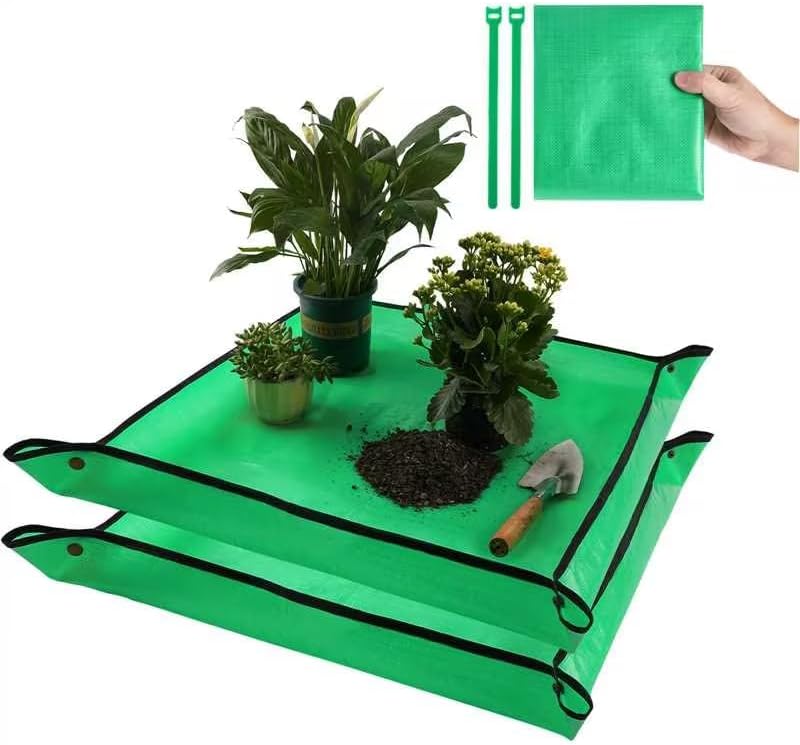 2 Pcs 26.8" x 26.8" Potting Mat for Indoor Plants Transplanting Control Mess Square Repotting Mat Gardening Gifts