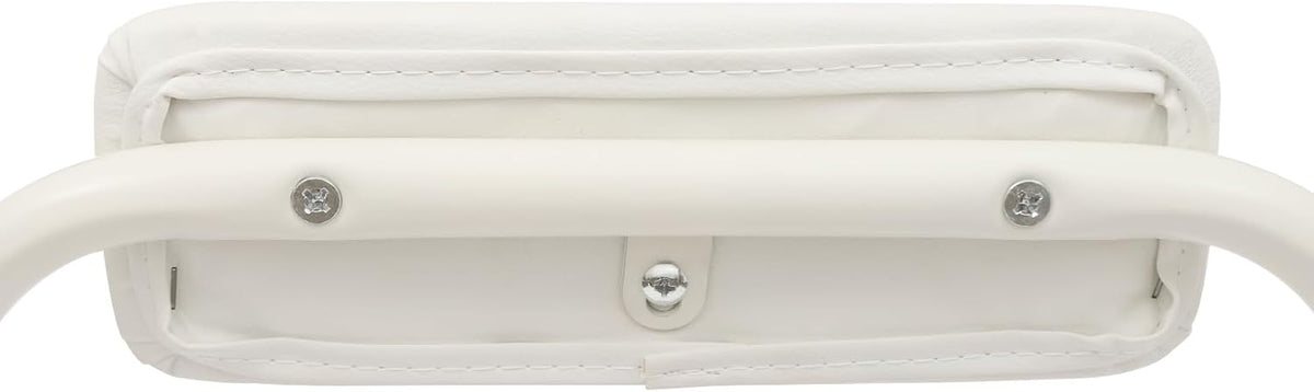 Folding Stool with Back 29.5 inch Tall Foldable Stool with Cushioned Padded Folding Bar Stools Metal Portable Chair Stools for Outdoor Indoor Kitchen Shop Cafe Garden Camping(White)