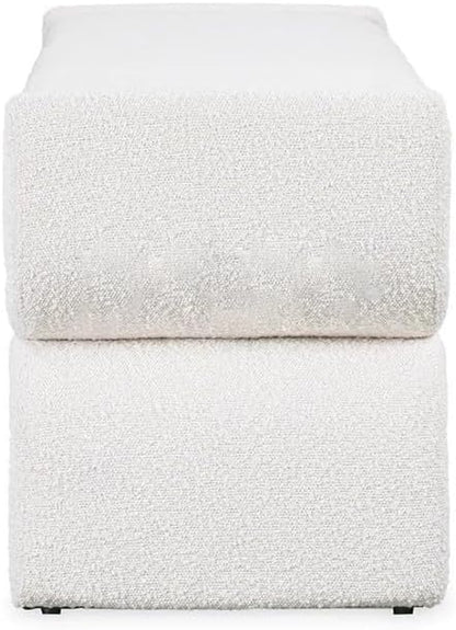 Modern Bedside Stool Bedroom Bench Simple Special-Shaped Living Room Long Home Shoe Changing Entryway(White,Medium)